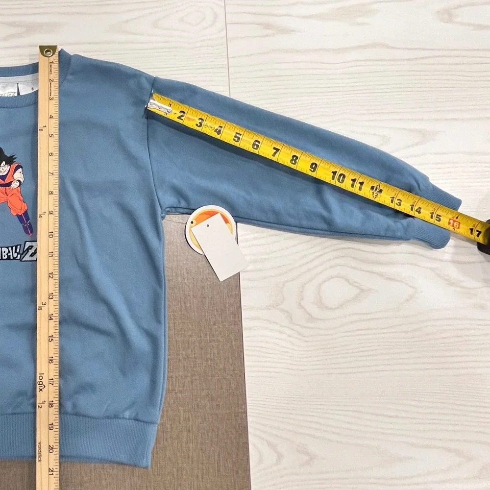 Dragon Ball Z Crew Set Boys Size 8 Blue Goku Graphic Sweatshirt Joggers 2pc NEW